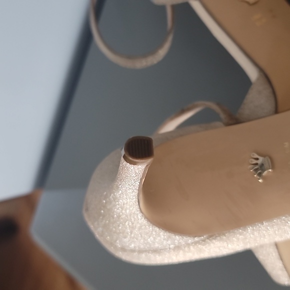 NINA Princess Gold Peep Toe Heels - Picture 11 of 13